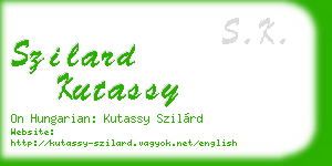 szilard kutassy business card